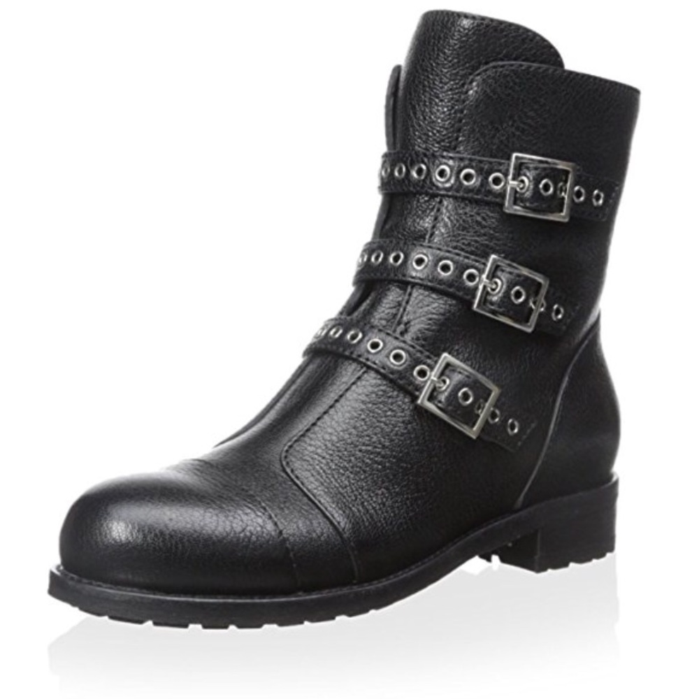 Jimmy Choo Triple Buckle Leather Black Boot - Picture 1 of 7